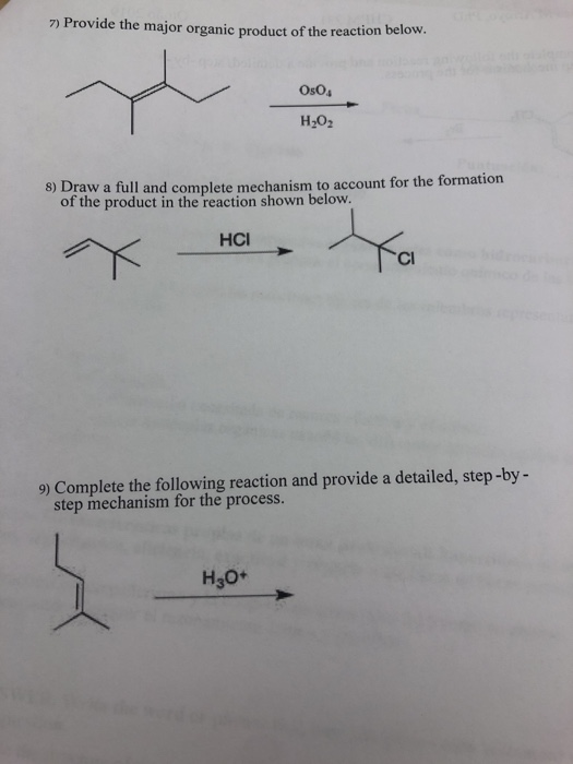 2 Provide The Structure Of The Major Organic Product Of The Reaction Below CH3 Br2 H2O 