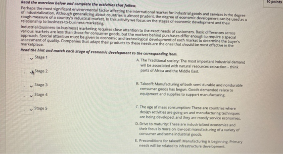10 points Read the overview below and complete the activities that follow. Perhaps the most significant environmental factor