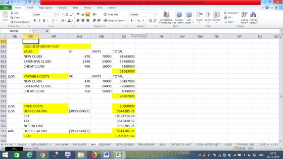 projects (Autosaved) (Autosaved) (Autosaved) - Microsoft Excel (Product Activation Failed) Review File Home Insert Page Layou