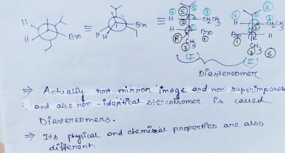Br = u I XA BYO HH I Diastereomer - Actually non-mirior image and non- superimposes & and also non identical stereoisomer is