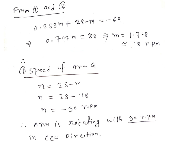From 6 and ② 0: 253m 4 28-m =-60 0.747m = 88 => m=117.8 E ~118 rpm as well for poods щ – 87 - и - n 28 – 118 u -go ropm with