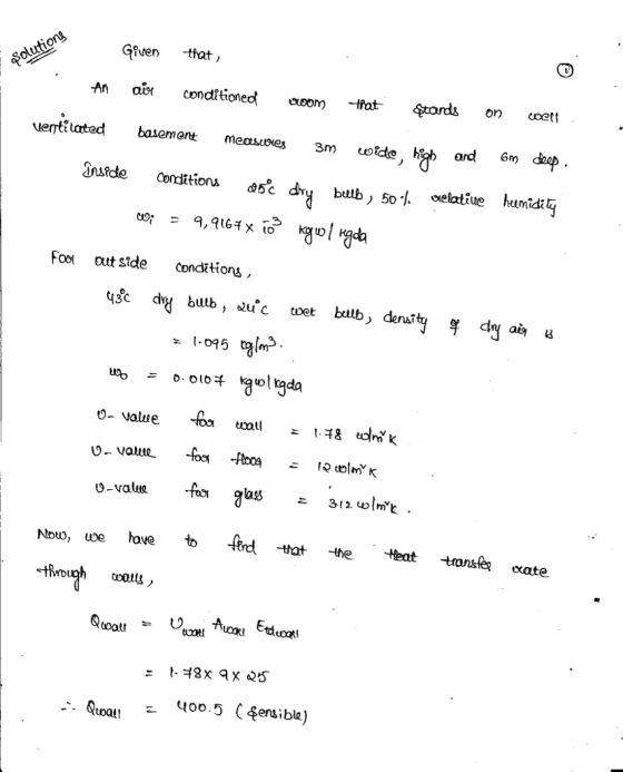 or> Given that An abr condftioned tat tords on uoett verttated basement meas oes 3m uode,恸and 6mdap to Foo out stde condtions, 05 Ntouo, we hove t fd -thathe teat -trant oate ← 400.5 (ệensible)