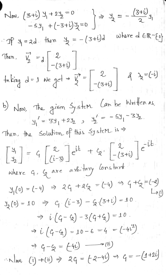 *3-(3+0) (3+1) y, 2 Now (3+i) 9, +24 - 0 -54, +(-3+1)%=0 If y=2d. then where d ER-{o} * = -(3+i)d Then, 2 & 22=(-1) -sto] tak