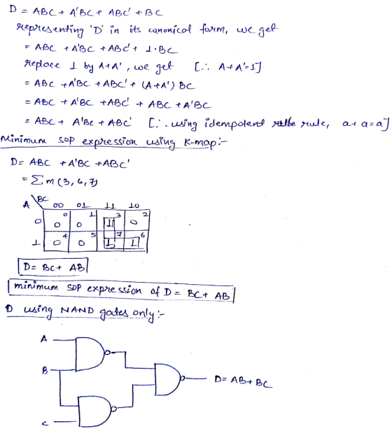 D = ABC+ ABCP ABC ABC representing D in its canonical form, we get = Abc = Abc + Abc 1 lb . Heplace I by APA, we get [: