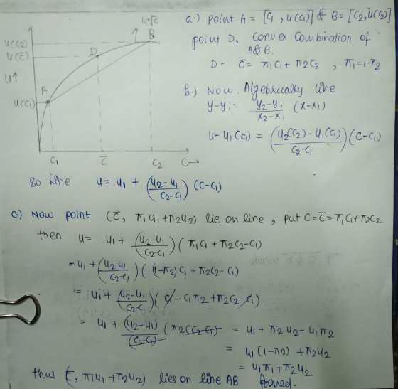 poiut D, Convex Com binationo CCO UCc) X2-XI C2 -C Cu C2 C- Co-Cy c) Now point C u t2u2) lie on line put C-T C NC2 C2-C) C2-C