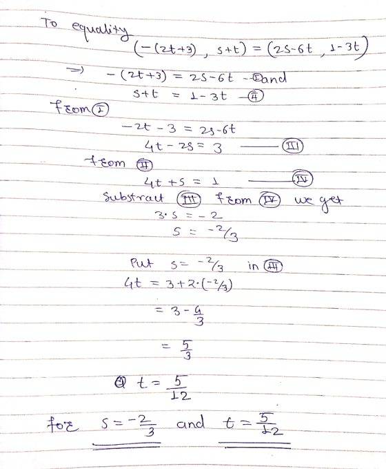 То елЈ6+), со +5) 5 +E) (-(20+), 5+t) = (25-67 1-3t) >) - (2x+3) = 25-6€ -Band 5+t = -3t from© - 25 - 3 = 25-64 45-25= 3 from