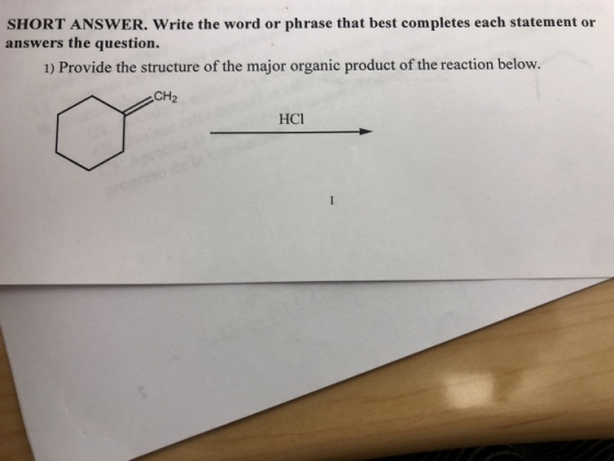 SHORT ANSWER. Write the word or phrase that best completes each statement or answers the question. 1) Provide the structure o