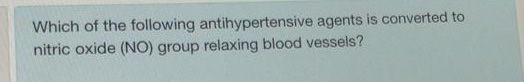 Which of the following antihypertensive agents is converted to nitric oxide (NO) group relaxing blood vessels?
