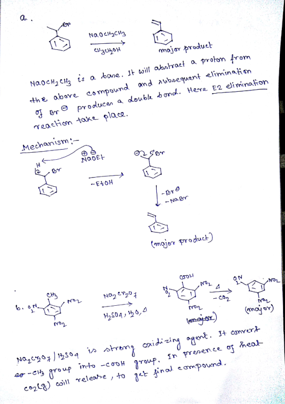 moje produet proton from bove compound and aubsequent eliminatin erProducen adouberre E2 elimi -the, above reacion take placo. Mechanism . NODE (majer product) 0 N - CO rrdn 4??e aro up int 3.roup -c?H