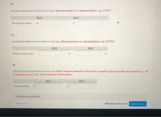 Suppose The Following Data Were Taken From The 2022 And 2021 Financial Statements Of American 