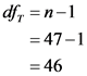 df =n-1
= 47-1
= 46
