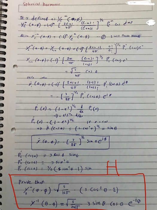 Sphrical harmonic as imp It is defined as Ye (0,0) YE (014) -1) [+T (Cm) Also x (0-4)=-4-1) ye^(0-0) Wil prave Hende tiett