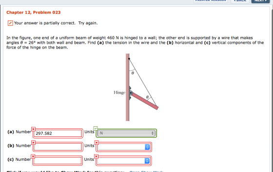 In the figure, one end of a uniform beam of weight