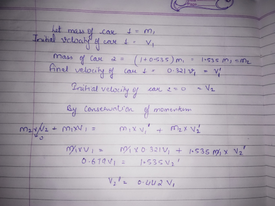 kat mass of Cas Initial Velocity cou Va