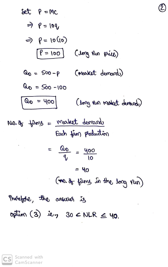 set P = Mc » P=109 - P= 10660) [P=100] QD = Soo -p Qo = 500-100 Po = 400 (long run préce) (market demand) (long run market de