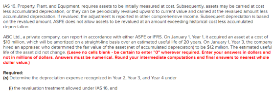 IAS 16, Property, Plant, and Equipment, requires assets to be initially measured at cost. Subsequently, assets may be carried