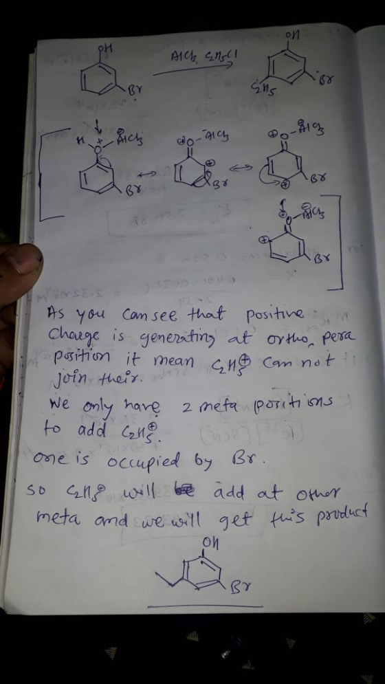 01 Aich an I 88 sich do nich o 419 Il lo 67 68 INSES As you can see that positive Charge is generating at ortho pera position