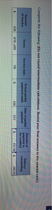Complete The Following Do Not Round Intermediate Calculations Round 