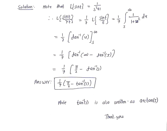 Solukon Mote that Lisint 3. LL. et + 4 sint] = $ S du = $(tan (w) = ☆ [tan com tantes)? 3(1 - đang Answer: 17(p- tanto) ] M
