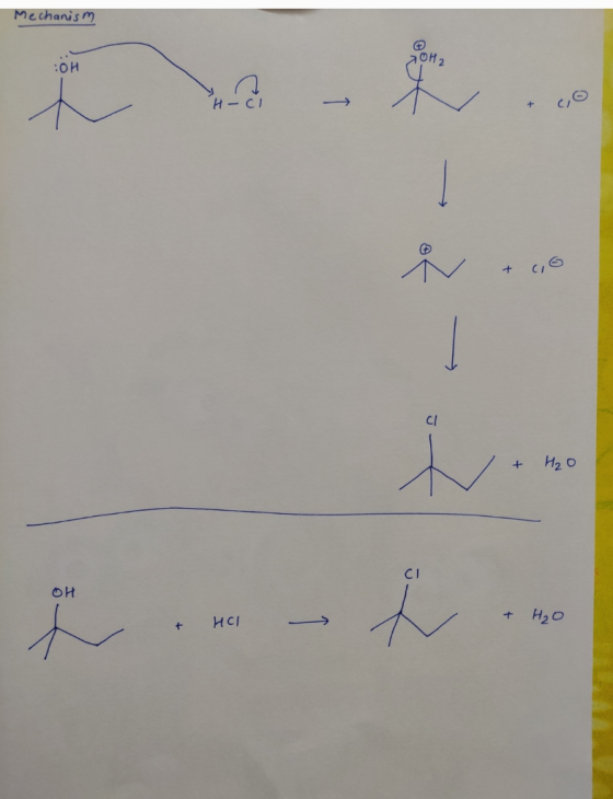 Mechanism а она И – СТ / + 0 + СЫ 7 + H2O ОН + HCl H2O