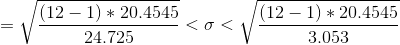 (12 - 1) * 20.4545 24.725 (12 - 1) * 20.4545 3.053
