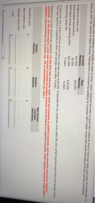 Se invoices. Lately, business has been so good that it takes an extra 3 hours per night, plus every third Saturday, tu Co Sal