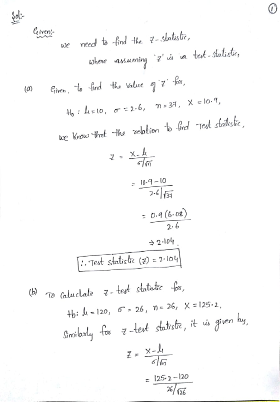iven- 10-9-10 2-6 31 : 0. (6 08 2 :. Test statiso tbh-120, σ. 26, η: 26, X=125.2, sbc, it ii given l25, 2-120 26