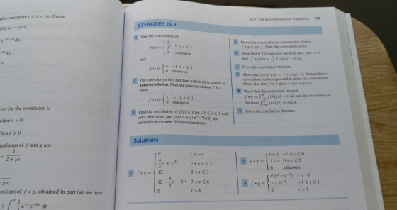 phs overlap for S o. Hence 24.9 The discrete Fourier transform 745 EXERCISES 24.8 Find the convolution of Prove that convolut