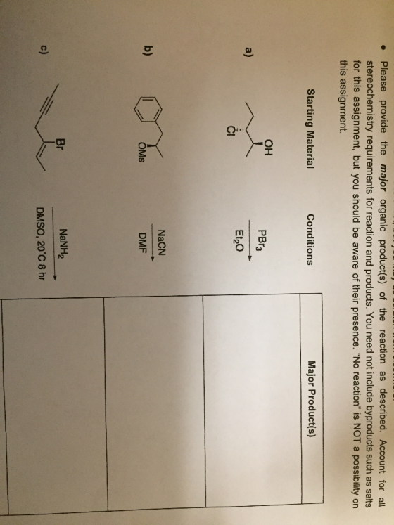 • Please provide the major organic product(s) of the reaction as described. Account for all stereochemistry requirements for
