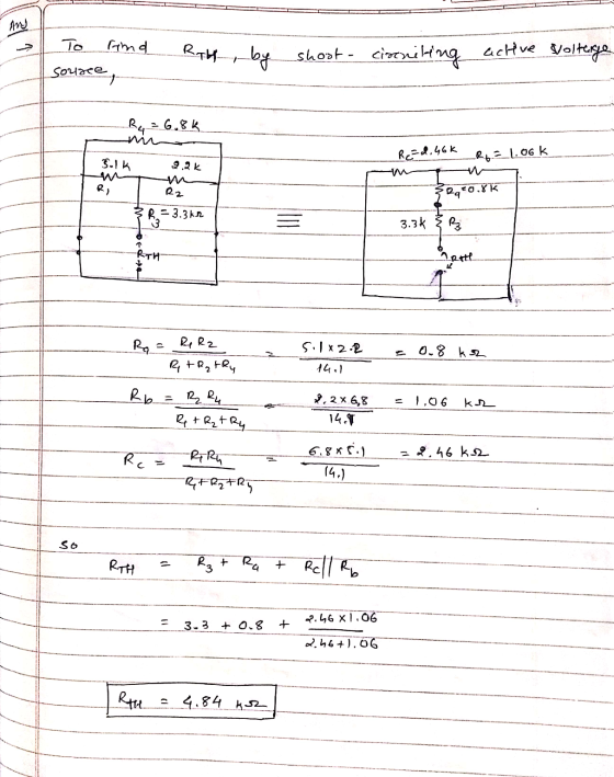 Any - Raw by shoot - ciocnitting active To find source, Volterge R₂ = 6.8k. Read.46k LR621.06k Solk 9.2 k 32,0.8k B. = 3.3k 3