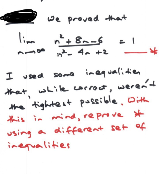 - we proved that lime +8006 1 n os 4r +2 I used some inequalities that while correct, werent the tightest possible with this