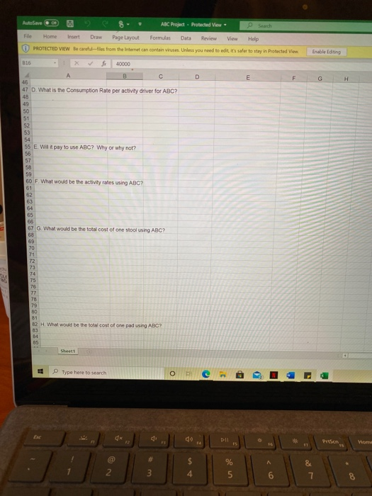 Autore ABC Project - Protected View File Home Insert Draw Page Layout Formulas Data Review View Help PROTECTED VIEW Be carefu