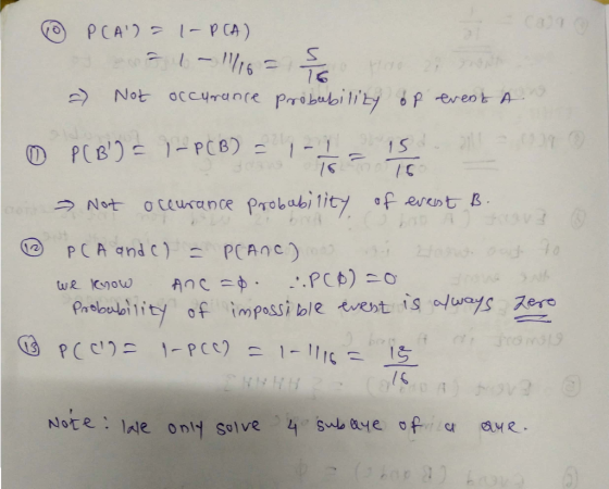 Cal PCA) 1-P CA) 10 Not Occuranre Pribability P eveot A 211 PCB)1-PCB) 1-1 o ceurance Probabi 1ity f erestB Not 2A v PCA an