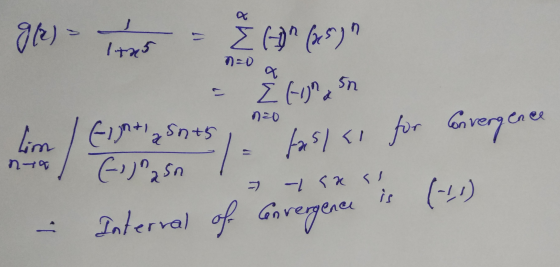 a Ole) 1725 1=0 I ton asn lim El (35) tors 19 snts / h fast as for Everyone Interval of onvergence is (-21) n7 -sa si -