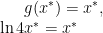 g(x^*) = x^*, ln 4x^* = x^*