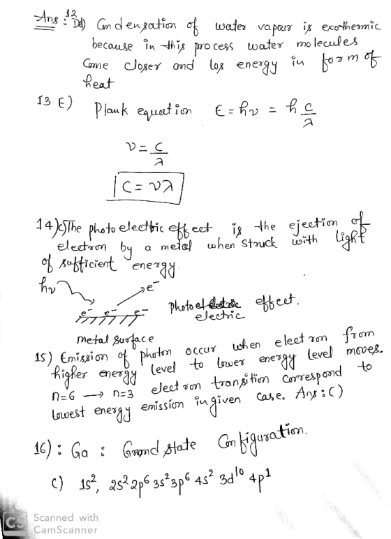 Ans: Dedy Condensation of water vapour is exothermic because in this process water molecules Come closer and log energy in fo