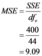 MSE - SSE
44
= 9.09

