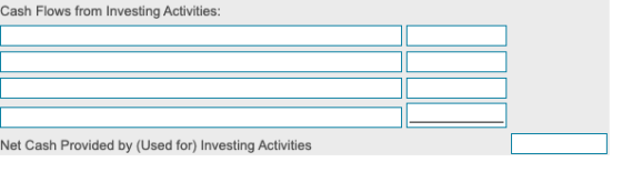 Cash Flows from Investing Activities: Net Cash Provided by (Used for) Investing Activities