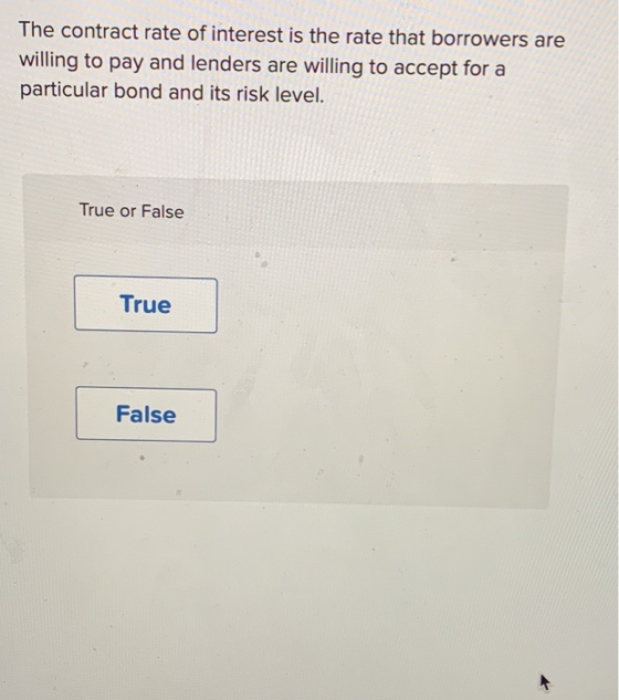 The contract rate of interest is the rate that borrowers are willing to pay and lenders are willing to accept for a particula
