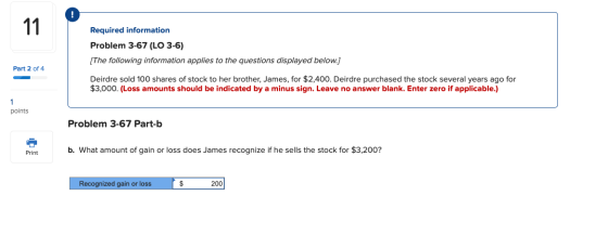 Required information Problem 3-67 (LO 3-6) (The following information applies to the questions displayed below.] Part 2 of 4