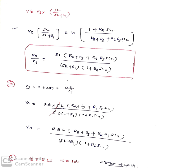 va voy nare,] =* ( * tote) to rit Rasez - R21 R₂ + R2 R35 SLC R2 + R₂ + Rq R35(2) - (SEIR) (T RQ 512) vga o suit = obe Vo =