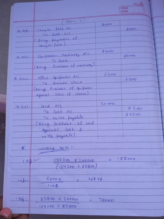 PAGE DATE Being Ale-- Ja-oct-1-equipmentニー machin ext, ffice eavipment al against issue of shanes landa gainst cas h ma tes p