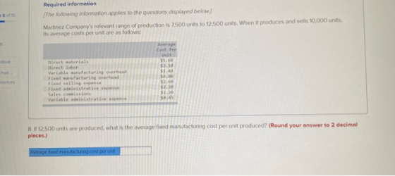 Required information The following information applies to the questions displayed below) 8 of 15 Martinez Companys relevant