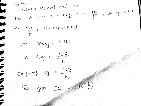 N(W= N, exp (-kt) -li, Vse equatin i No exp (-kt This