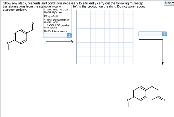 Mapa Show any steps, reagents and conditions necessary to efficiently carry out the following muti-step transformations from