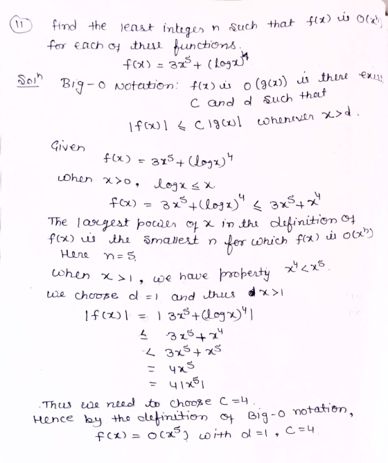 find the least least interes n integes n such such that to Olxha f(x) in for each of these functions. f(0) = 348 + C logwa Bi