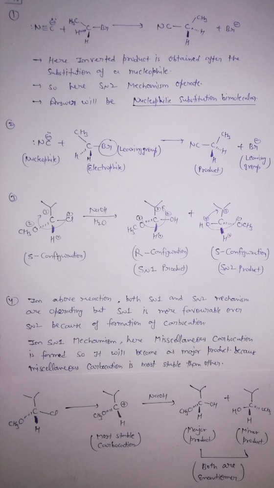 % the Cty :NEC + C - Br NC- Com Horn & Ber By → Here Inverted Substitution of a So here SNL Answer will be product is obta