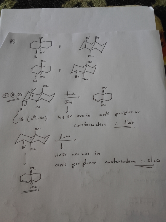 me me re B me BV me periplan ar (:B (ot-Bu) HE BV are in anti conformation slow BV inc He Br are not in anti periplanor confo