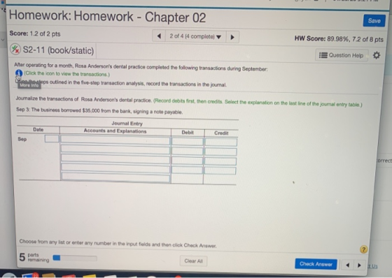 Homework: Homework - Chapter 02 Save Score: 1.2 of 2 pts 2 of 4 (4 complete) HW Score: 89.98%, 7.2 of 8 pts WS2-11 (book/stat