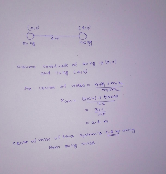 (o1o) C41) So r assume co nate of (o1) ,300 2.4 m system 2.4 m cnay centhe of mass